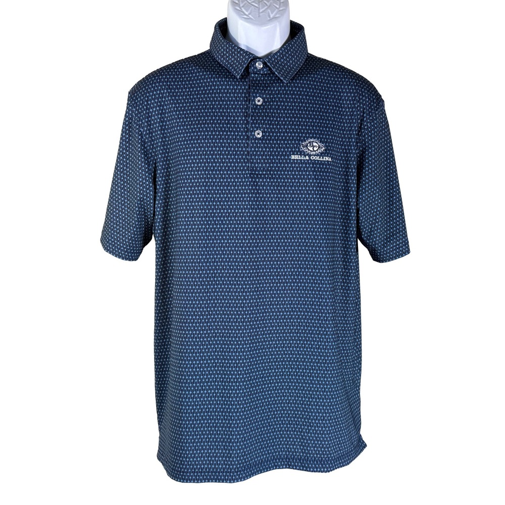 Straight Down Polo Shirt Mens Medium Blue‎ Bella Collina Golf UPF 50+
